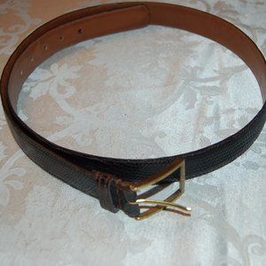 WM Dark Brown Glove Lined Calcutta Lizard Belt